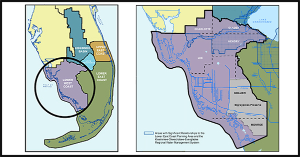 Map of lower west coast water supply