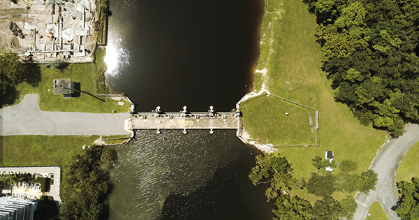 King tide at a structure