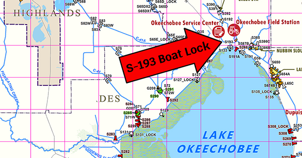 map showing location of the lock