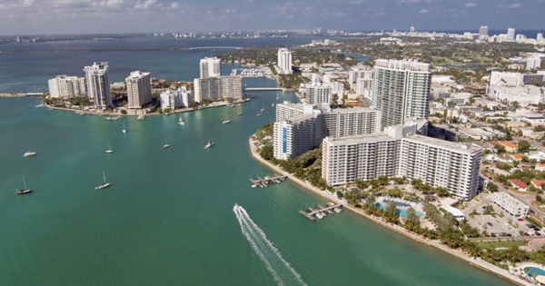 Aerial view of Miami Beach